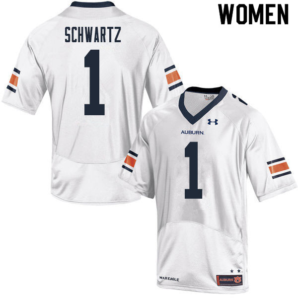 Auburn Tigers Women's Anthony Schwartz #1 White Under Armour Stitched College 2020 NCAA Authentic Football Jersey ZHH8174SB